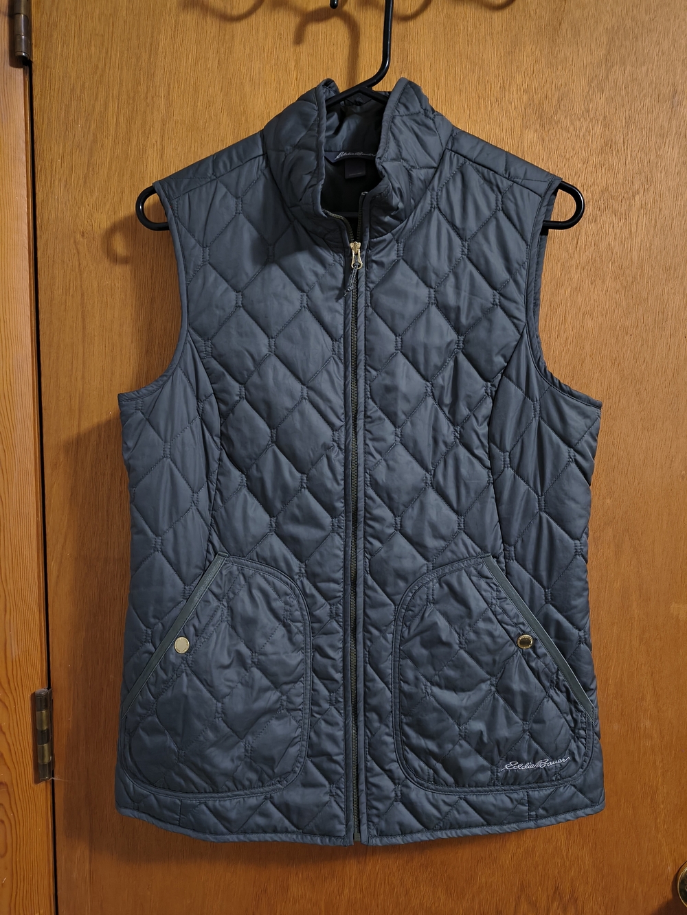 Eddie Bauer Quilted Dark Green Sleeveless Vest